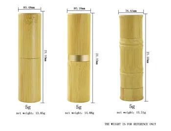 100*5ml bambusu balzam na pery 100*30 g Recyklovaného Matné Sklenené Poháre S Bambusom Viečka bambusu kozmetické jar skla pre krém na tvár balenie