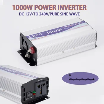 1000W Čistá Sínusová Vlna Menič 12/24V Na 220V Converter Transformer Napájanie Invertora LED Displej Prenosné Auto Invertor