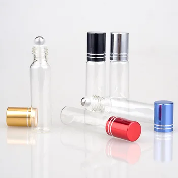 100X10ML Číre Sklo Esenciálny Olej Navi Fľaše s Sklenený Valec Gule Aromaterapia Parfumy Pery Balms Sklo Prejdite Na Fľašu