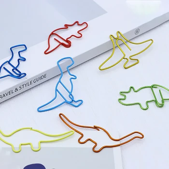 10pc Farebný Dinosaurus Papier Klip Zvierat Kovové Záložku Plánovač Klipy Cartoon Pin Darček Notebook Príslušenstvo Klesá Doprava