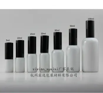 15ml biele Sklo lotion fľaša s čiernym hliníkové čerpadlo,kozmetické balenia,kozmetické fľaše,balenie pre tekutý krém