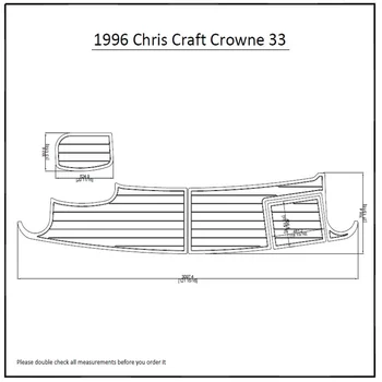 1996 Chris Craft Crowne 33 Plávať Platformu Loď EVA FauxTeak Podlažie Poschodie Pad