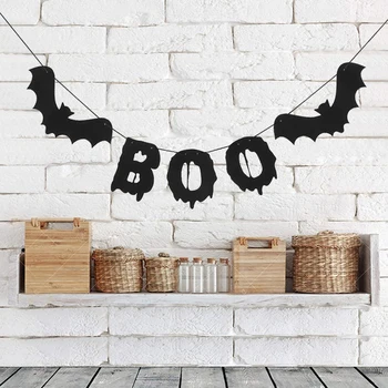 1Pc 3M Čierny Papier, MILÁČIK Visí Vlajka Halloween Dekorácie Prop Bat Bunting Bannery Halloween Party Dodávky