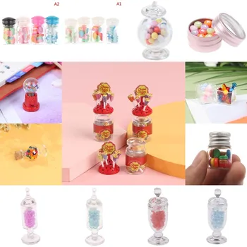1Set Miniatúrne Lízanky Candy Candy Jar Pre Bábiky Dom, Nábytok, Hračky, Doplnky
