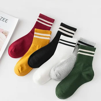 2020 Zábavné Japonská High School Dievčatá Bavlna Voľné Prekladané Posádky Ponožky Farebné Ženy Harajuku Dizajnér Retro Krátke Ponožky
