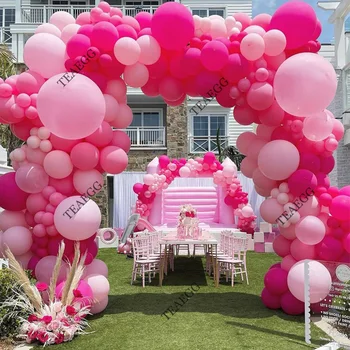 202pcs Ružová Balón Dekor Balóny Garland Svadobné Party Dekorácie Rose Červené Balónikov DEKOR NA NARODENINY PARTI Baby Sprcha Dievča