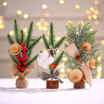 25 cm Vianočný Strom Dekorácie stylistom, Vianočné Dekorácie Ploche Atmosféru vytýčenie Simulácia Strom 2022 Vianočné Darčeky