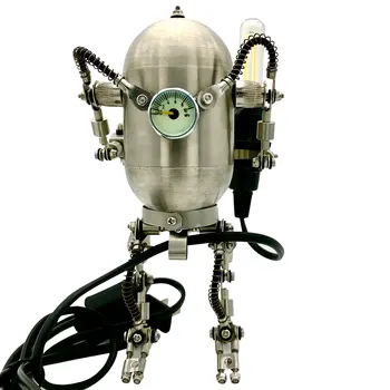 250+Ks DIY 3D Steampunk Kovové Robot Železnej Malé Hobby Model Súpravy Vybudovať Panna Kovový Model s LED Reťazec Svetlá