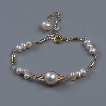 3-4 mm ryža tvar sladkovodné perly náramok s vysokou kvalitou módne šperky