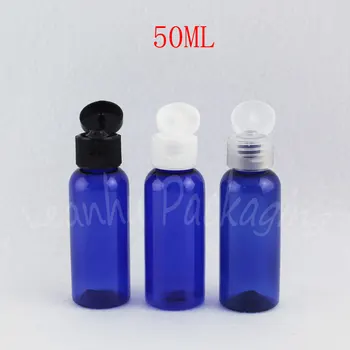 50ML Modrý Okrúhle Rameno Plastové Fľaše , 50CC Ziskové make-up Čiastkové plnenie do fliaš , Šampón / Lotion Cestovné Obaly na Fľaše