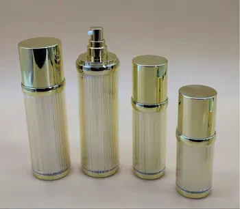 50ML lesklé zlato linajkované tvar akryl fľaša séra/mlieko/emulzie/nadácia podstate toner bieliaci gél pleť, kozmetické balenia