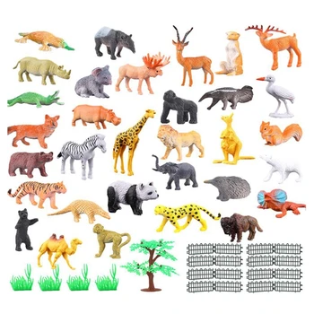53pieces Mini Jungle Wildlife Model Zvierat Hračka Simulácia Wild Zoo Plast Kolekcia Detský Model Akčný Charakter Hračky