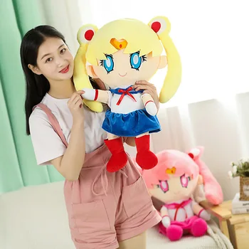 60 CM Kawaii Sailor Moon Plyšové Hračky Anime Chibiusa Bohyne Bábika Peluche Plnené Detí, Narodeniny Dieťa Darčeky Spálne Dekorácie