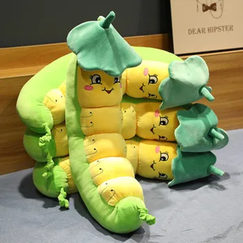 70 Roztomilá húsenica plyšové hračky bábiky spanie vankúš green lotus leaf priadky bábika dievča, darček bábika