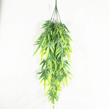 78 cm Dlhé Simulované Špargľa Tráva, Bambus Leaf Pásy Dekorácie Sprej Farba Simulované Stene Visí Rastlinného Materiálu Zelená Rastlina