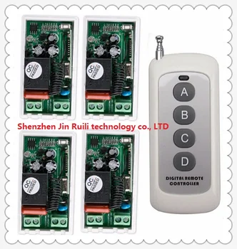 AC 220V 1 CH RF Bezdrôtové Diaľkové Ovládanie, Prepínanie 4 prijímač+1 vysielač Jednoduché pripojenie JRL-2208