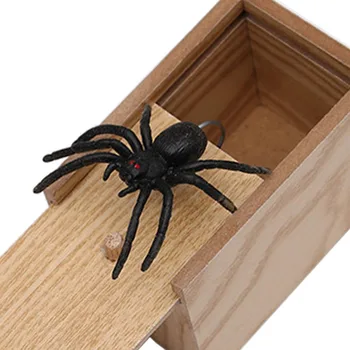 April Fool ' s Day darček Drevené Žart Trik Praktické Vtip, Home Office Vydesiť Toy Box Gag Spider Myši Deti Zábavné Hrať Vtip Darček Hračka