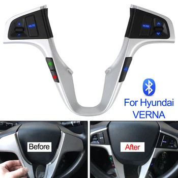Auto Príslušenstvo Bluetooth Audio Hlasitosť Hudby Spínača Pre Hyundai VERNA SOLARIS Modré Podsvietenie Volant Tlačidlo