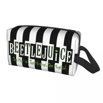 Beetlejuice Hudobné Toaletná Taška pre Ženy Horor Film Tim Burton Kozmetické make-up Organizátor Dámy Skladovanie Dopp Kit Box