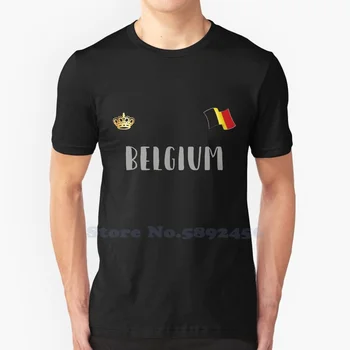 Belgicko Futbal Futbal Košele Fanúšik Flag T-Shirt Mužov A Žien