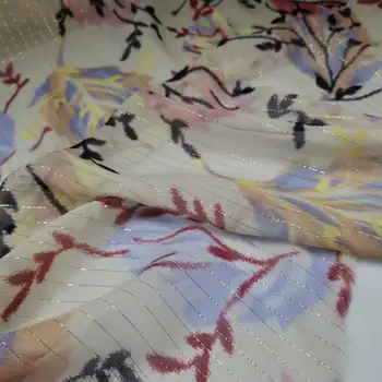 Bling Hodvábne Lesklé Kovové Brocade, Georgette Saree Sudáne Toub Textílie Mäkké 6mm Šaty Šál Materiál