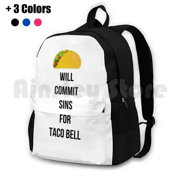 Bude Dopúšťať Hriechov, Pre Taco Bell Vonkajšie Turistika Batoh Nepremokavé Camping Cestovné Taco Bell Tacos Zábavné Humor Slovná Hračka Meme Umelecké