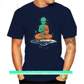 Cudzie Buddha Mens Funny T-Shirt Spaceman Astronómie Ateista Ateizmus Jóga Top Vonkajšie Nosenie Tee Tričko