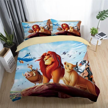 Disney Lion King 3d posteľná bielizeň Nastaviť Obliečky obliečky na Vankúše Deti detská Izba Decor Cumlík posteľná bielizeň Sady Obliečky Posteľ