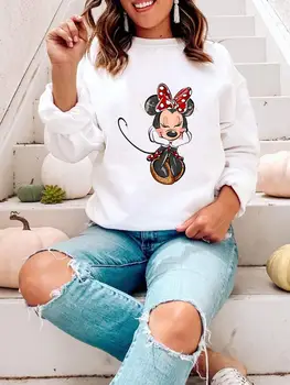 Disney Módne Oblečenie Mickey Mouse Ženy Dovolenku Sladké Ležérne Oblečenie Dámske Pulóvre Žena Tlač Lady Obrázok Mikiny