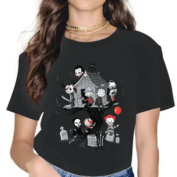 Dom hrôzy Ženy Oblečenie Videl Horor Nadrozmerné T-shirt Goth Vintage Zena Top