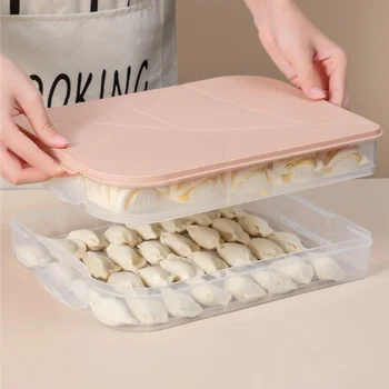 Domácnosti Multi-layer Skladovanie Potravín Kontajner Knedľa Úložný Box Chladnička Rýchly-mrazené Knedle Vajcia Kuchyňa Organizátor Box