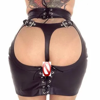 Dospelé Sexuálne Produkty Čierne Kožené Šnurovacie Latexové Šaty Fetish PVC Erotické spodné Prádlo, Sexi Kostýmy Ženy