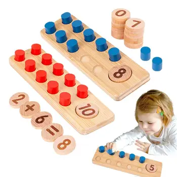 Drevo Desať Snímok Nastaviť Montessori Hračka Logiku Školenia Učiteľ Musí Chýbať Mš Triede Musí Chýbať Puzzle Montessori Hračka