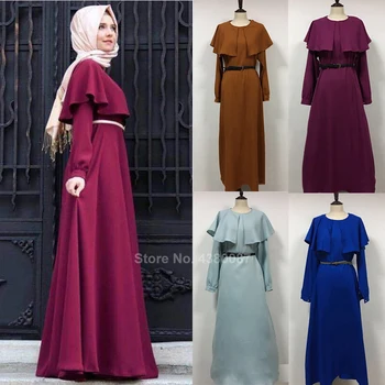 Dubaj Arabských Moslimských Žien Tradičné Abaya Šaty Islamské Oblečenie Prehrabať Voľné Štýl Dlhý Rukáv Šaty Turecký Kaftan Ramadon