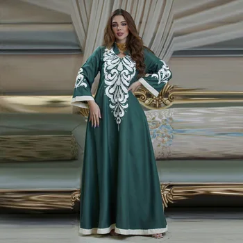 Eid Kaftan Šaty Ramadánu Dubaj Arabských Abaya Župan Femme Musulmane Tlač Moslimských Šaty Abayas pre Ženy Jilbab Vestido Hidžáb Abayat