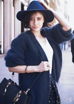 Európa New York fashion week Gao Yuanyuan s luxusnou noriek cashmere cardigan sveter kabát Dlhý zahusťovanie v ženskej