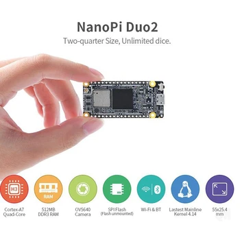 HOT-Pre Nanopi Duo2 Allwinner H3 Cortex-A7 512 MB DDR3 Pamäť, Wifi BT4.0 Modul Ubuntucore internet vecí Vývoj Aplikácií Rada
