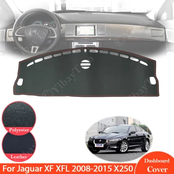 Jaguar XF 2008 ~ 2015 X250 Anti-Slip Kožené Mat Panel Kryt Pad Slnečník Dashmat Koberec, Doplnky 2009 2010 2011 2012