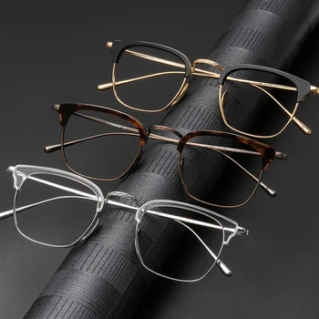 Japonský Dizajn Značky Námestie Predpis Okuliare Rám pre Mužov Módne Titán Optické Okuliare Rámy Ženy Krátkozrakosť Okuliare