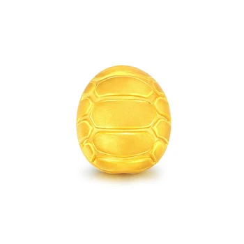 Jemné Čistý 24Kt Žlté Zlato Prívesok Ženy Korytnačka Shell Obrázok Perličiek Prívesok