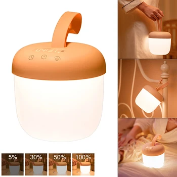 LED Nočné Svetlo Dotykový Snímač USB Nabíjateľné Stmievanie Svetla Hodiny Svetla Deti Posteli Spálňa Svetlo Lampy