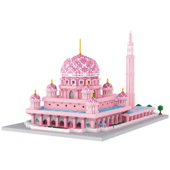 Lezi 8188 svetoznámej Architektúry Ružová Mešita Stavebné Bloky Hradu Kostol Palác Mini Diamond Tehly Hračky pre Deti, Darčeky