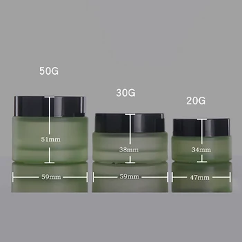 Matné Zelená široká ústa sklo krém jar 20 g sklo lotion pohárov pre osobnú starostlivosť o pleť