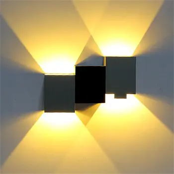 Moderné LED Nástenné svietidlo Až Kocka Oko Chránené 162x3W Biela/Teplá Biela, RGB LED Stenové Svetlo na Čítanie Sconce Škvrny Svetlá