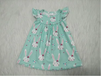 Modrá roztomilé dievča králik šaty prehrabať šaty Veľkonočné detské oblečenie