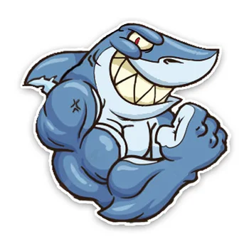 Móda Krásne Svalov Cartoon Shark Farebné PVC Auto Nálepky Grafické Dekorácie, 14*13.6 CM