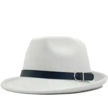 Módna vlna Nová biela fedora čiapky pre mužov, ženy, Jazz spp bežné slnko klobúk Jesenné travel billycock klobúk