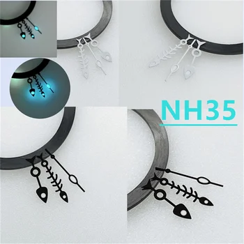 NH35 ukazovateľ sledovať príslušenstvo hodinky, ukazovateľ fishbone ukazovateľ modrá super svietivý, vhodné pre refitting NH36 pohyb