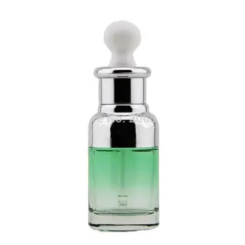 NOVÝ PRÍCHOD 30ml zelené sklo kvapkadla fľašu s strieborné rameno a striebro golier ,biela žiarovka, sklenené fľaše