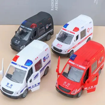 Nemocnice, Ambulancie Záchrannej Policajné Kovové Autá Model Vytiahnuť Späť Zvuk A Svetlo Zliatiny Diecast Auto, Hračky Pre Deti, Chlapci Dary